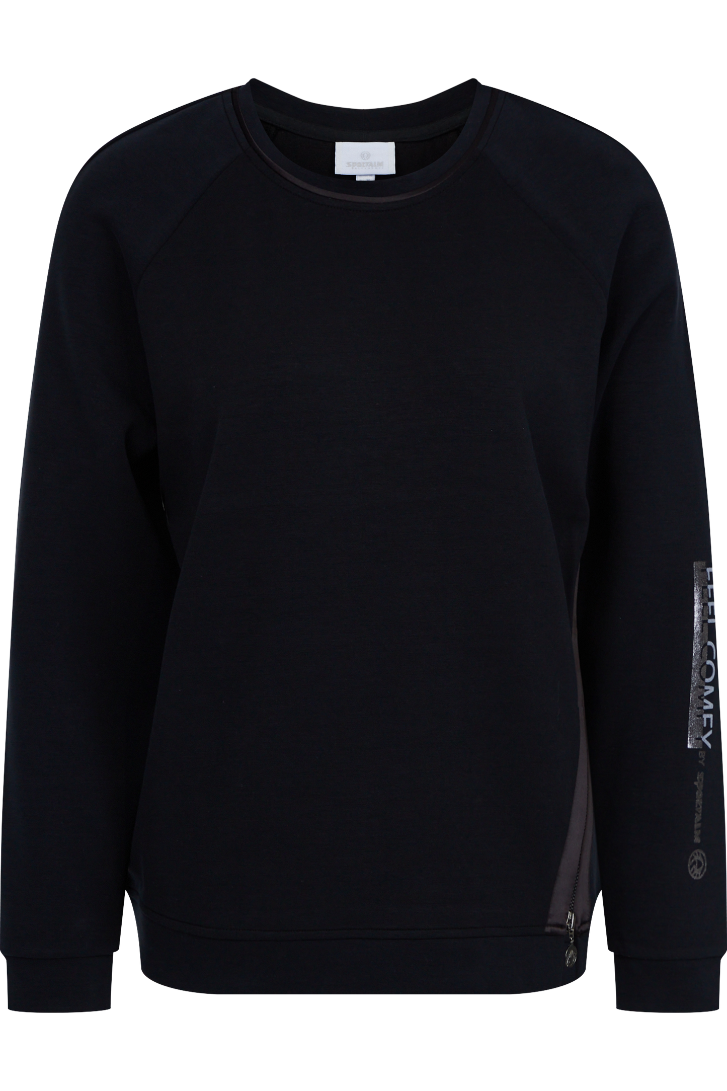 T-Shirt with Slant Zipper Slit