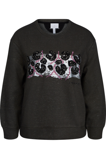 Sweater with Glittery Leo Pattern