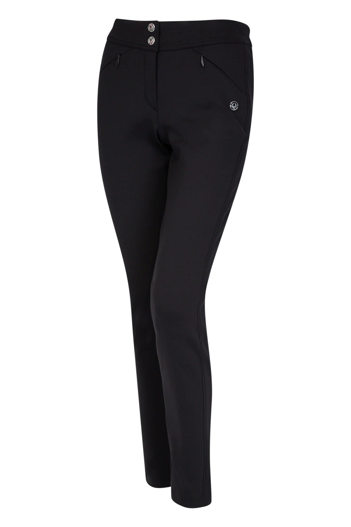 Stretch Material Trousers with Zipper Pockets