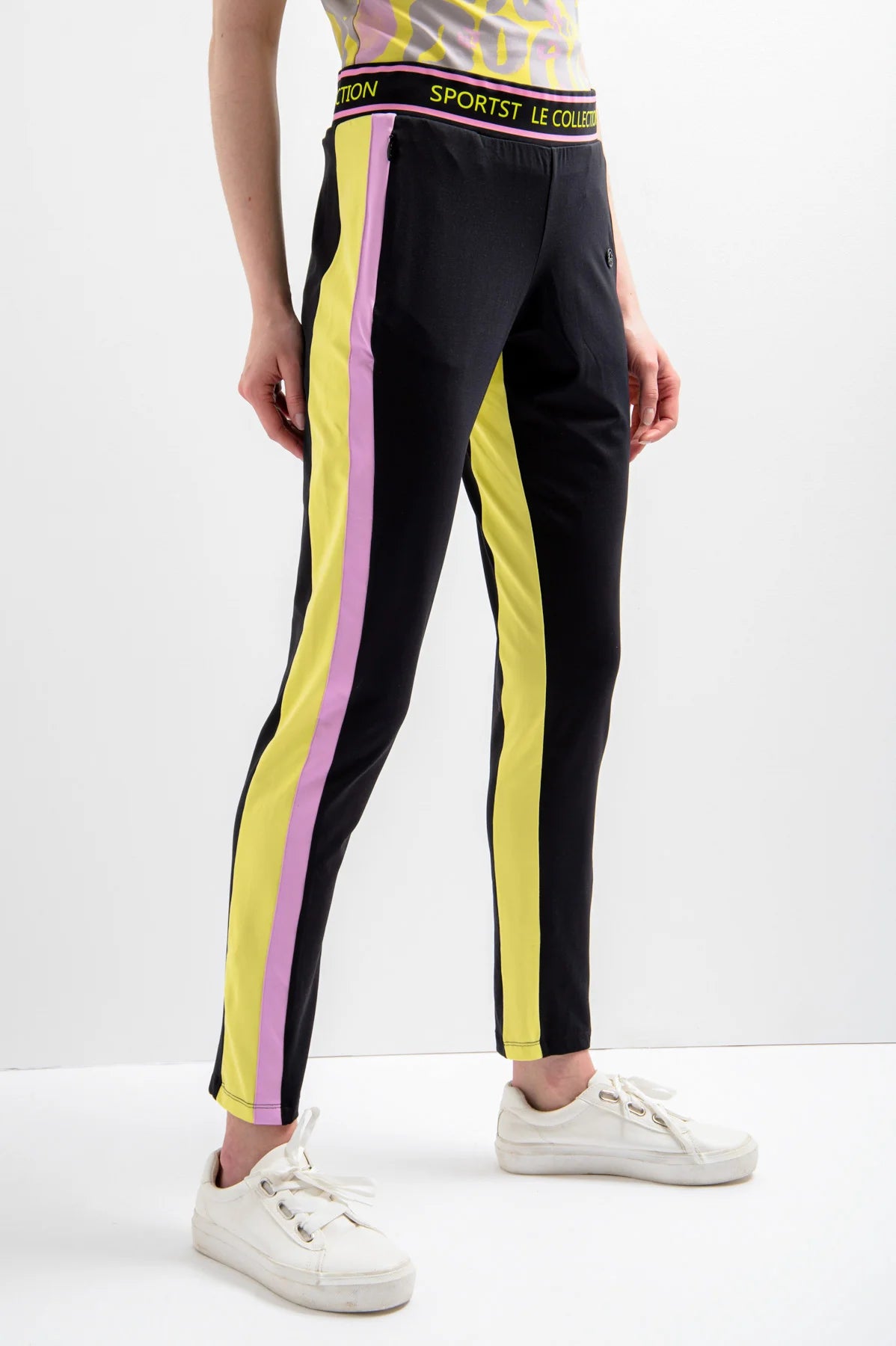 Jersey Golf Pants with Inserts in Contrasting Colors