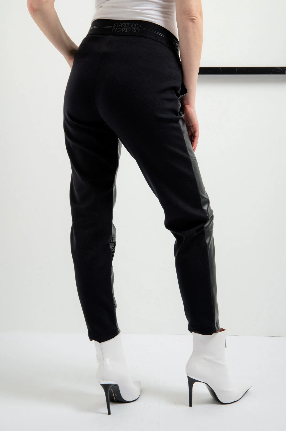 Faux Leather Sweat Pants