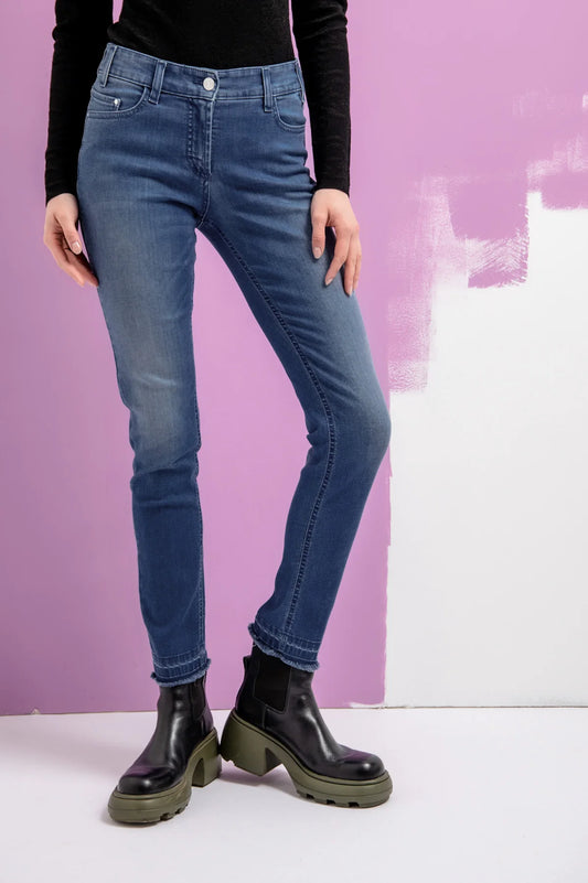 5-Pocket Jeans with Fringe Details