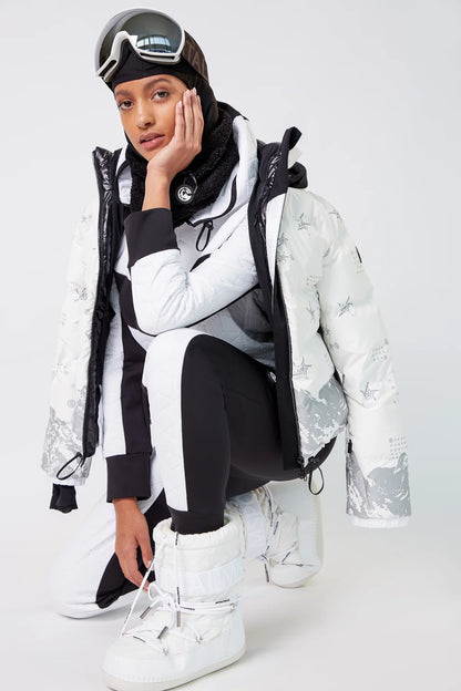 Down Jacket with Degradée Camouflage Print