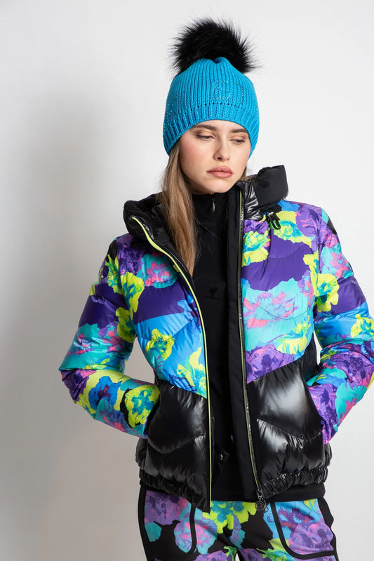 Down Jacket with Floral Print