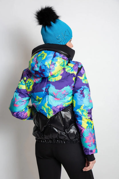 Down Jacket with Floral Print