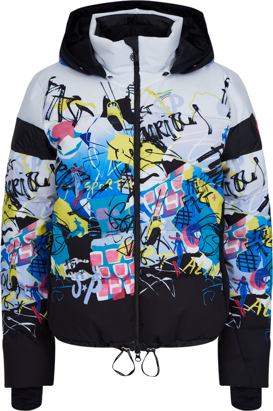 Down Jacket with Graffiti Print