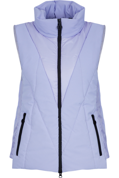 Padded Vest with Quilted Geometrical Pattern