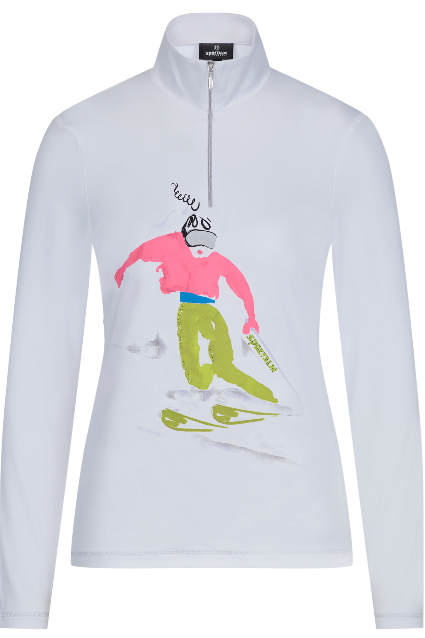 Sweatshirt with Skiers Print