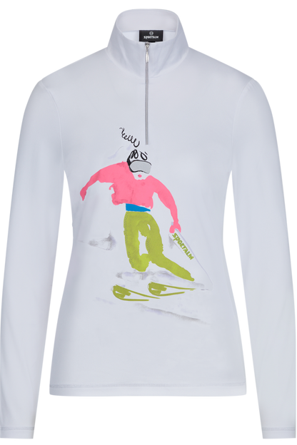 Sweatshirt with Skiers Print