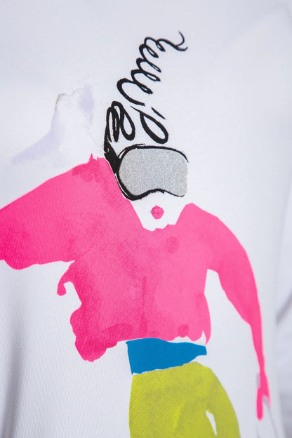 Sweatshirt with Skiers Print