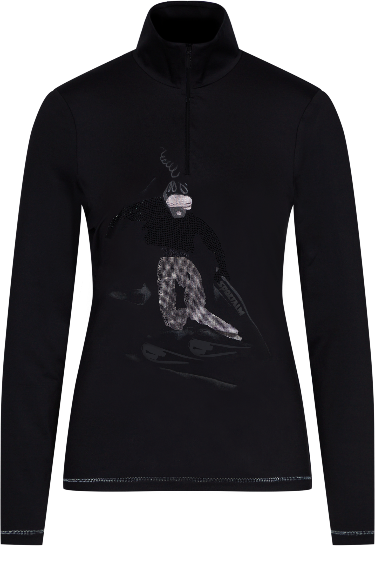 Sweatshirt with Skiers Print