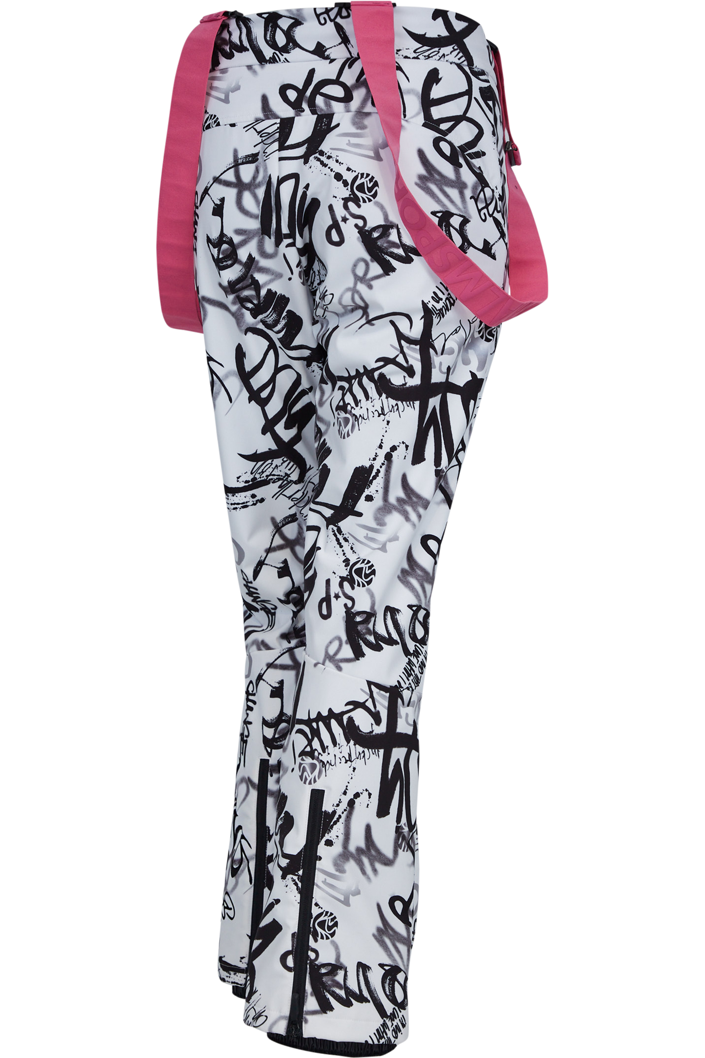 Pants with Graffiti Print and Suspenders