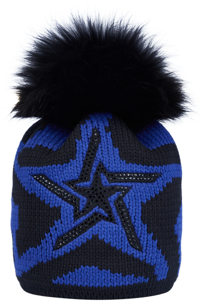 Coarse Knit Hat with Star Pattern