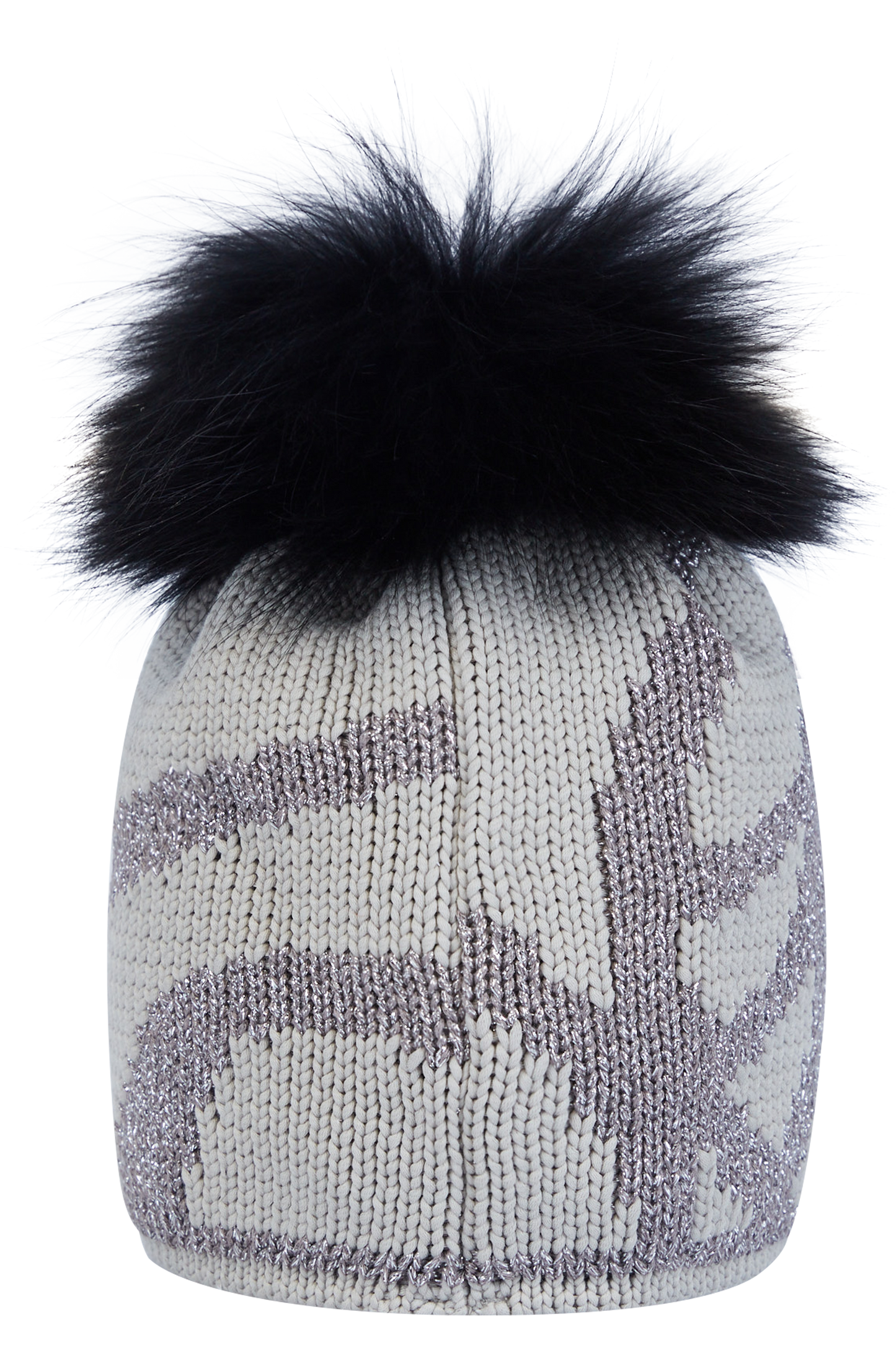 Coarse Knit Hat with Glittering Pattern