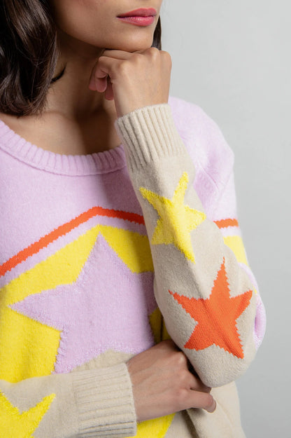 Sweater with Intarsia Motif