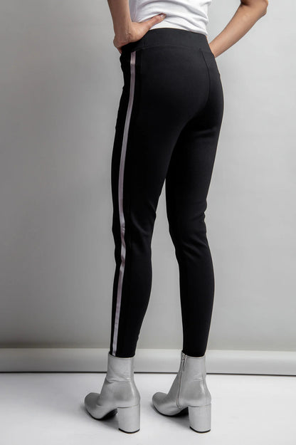 Leggings with Metallic Tape Stripes