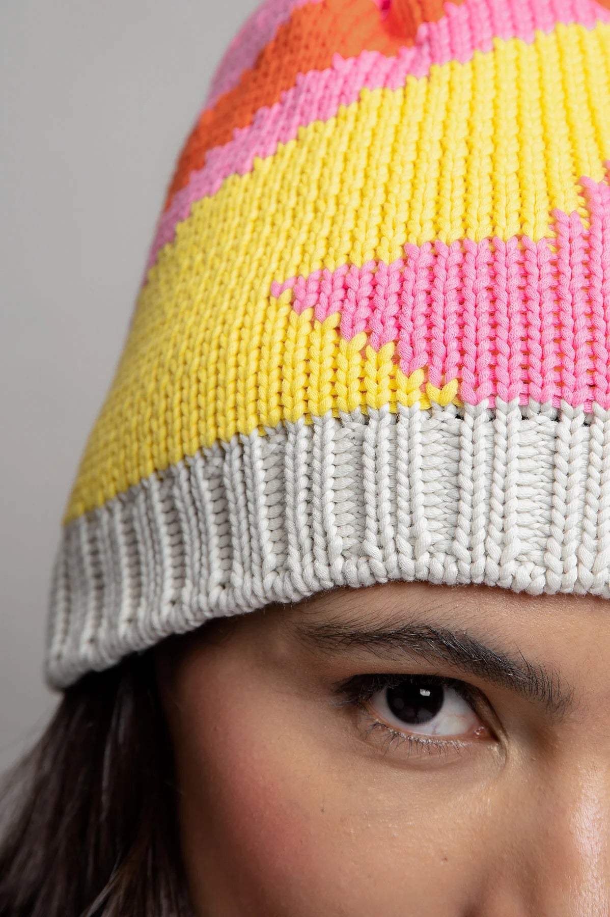 Chunky Knit Hat with Intarsia