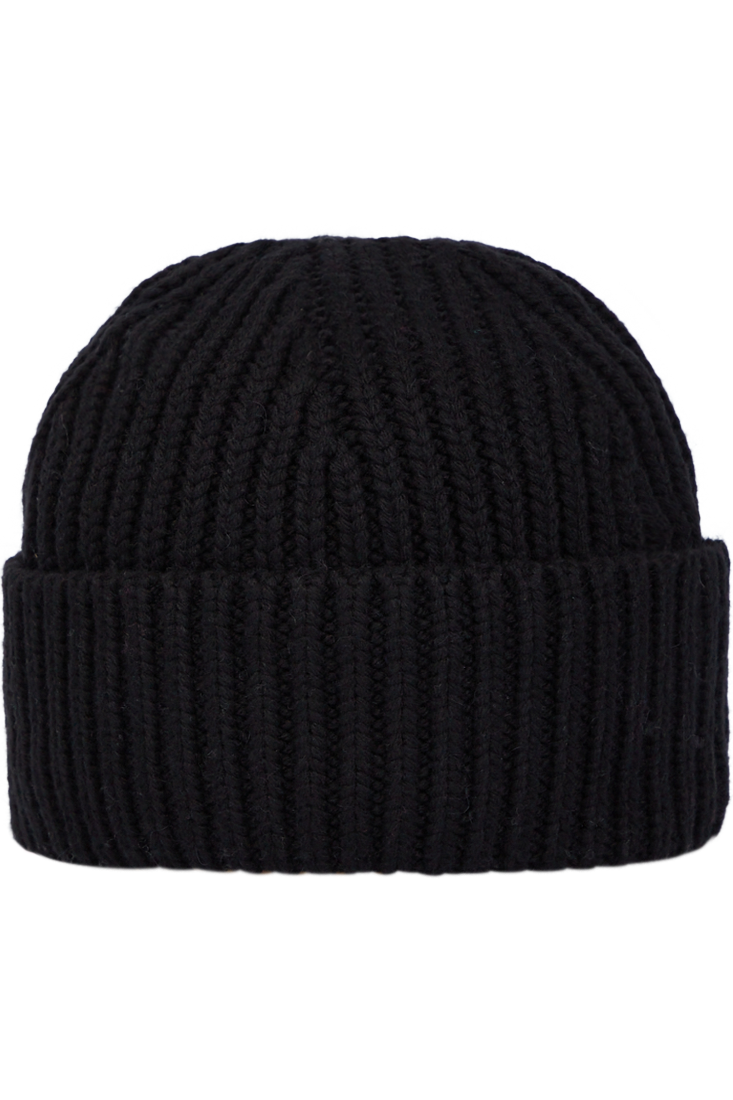 Coarse Knit Hat with Wide Folded Edge