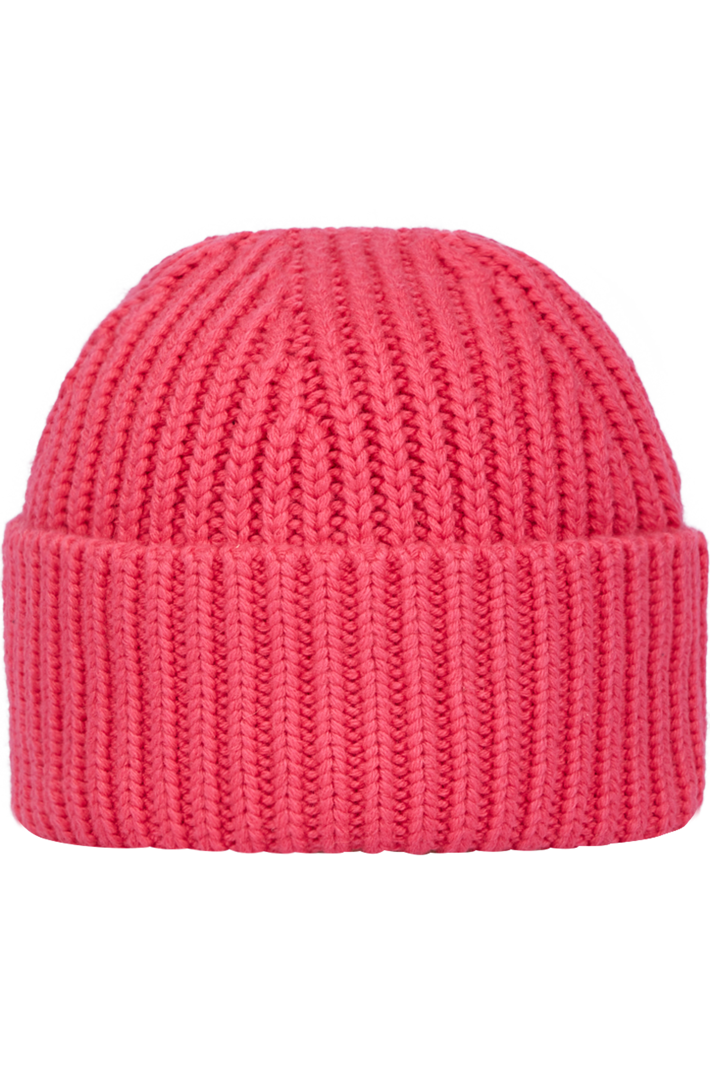 Coarse Knit Hat with Wide Folded Edge