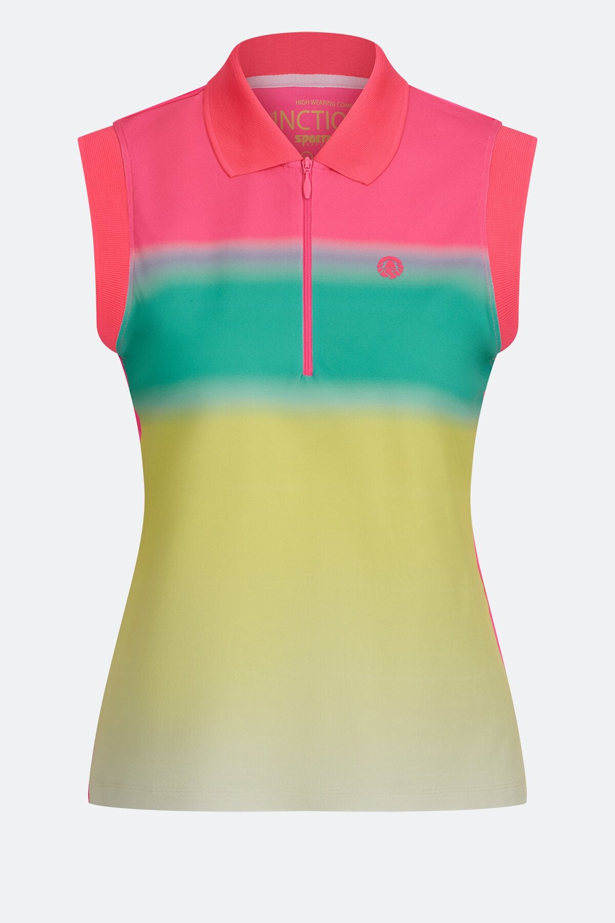 Sleeveless Polo Shirt with Grading Color
