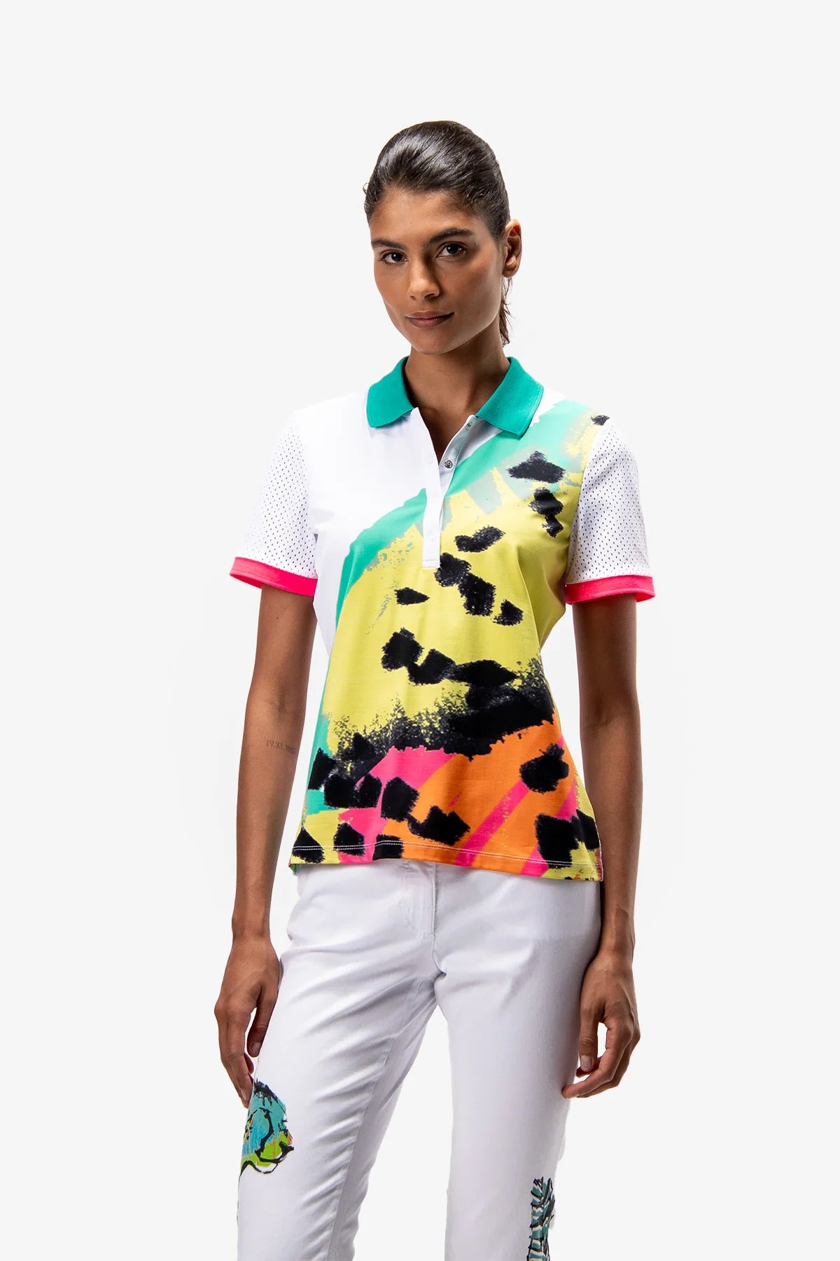 Polo Shirt with Abstract Print