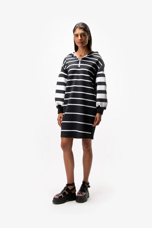 Striped Dress with Hood