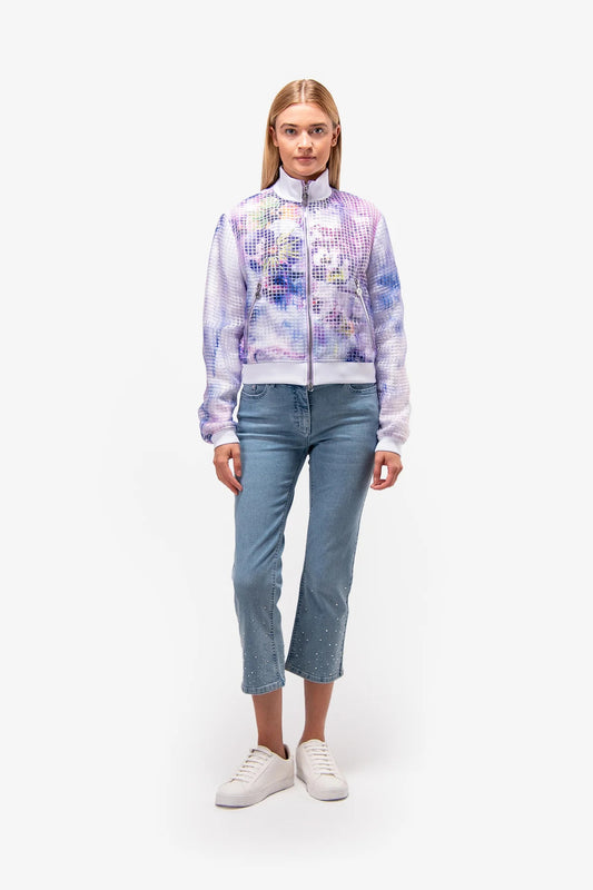 Printed Jacket with Stand-up Collar