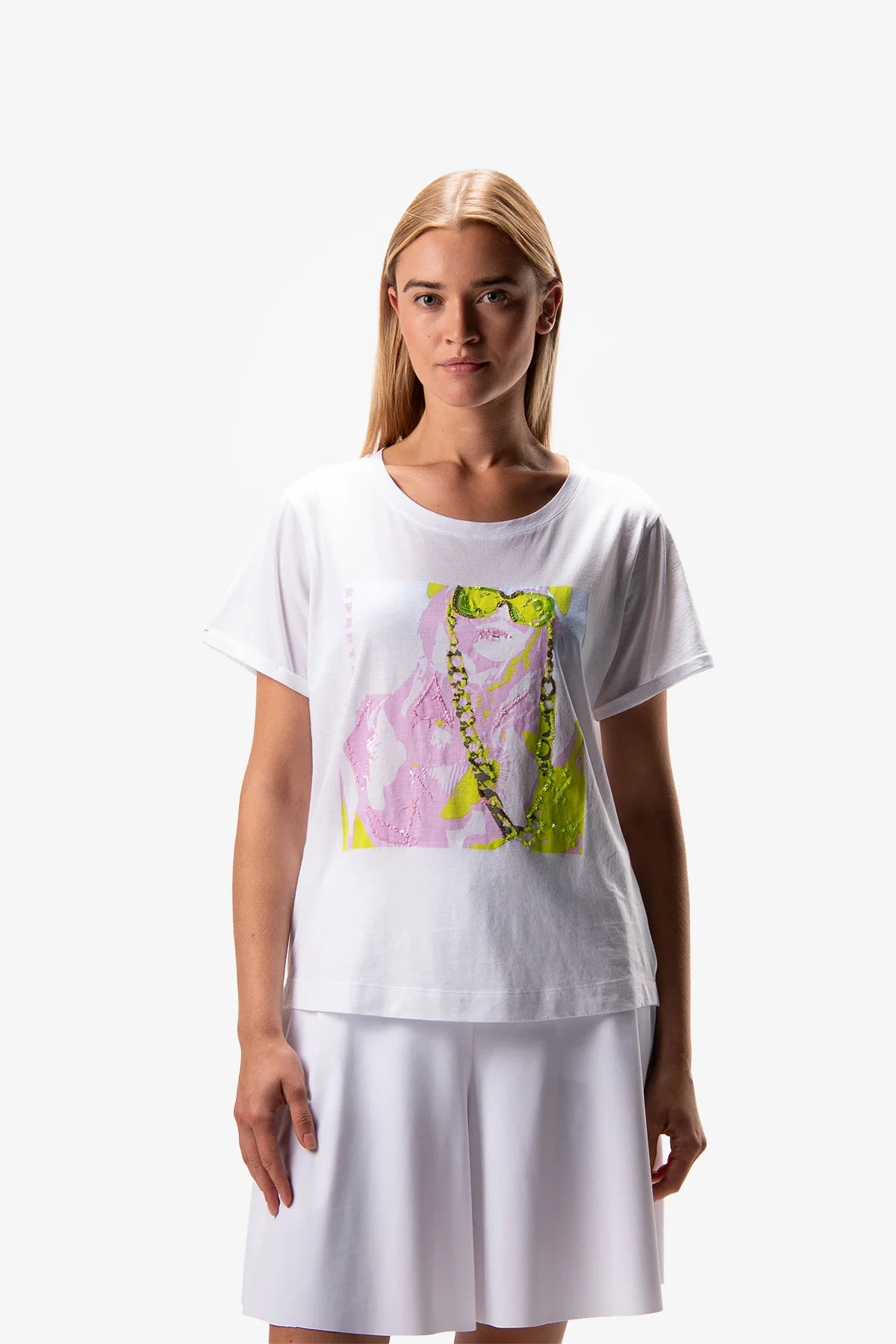 Printed T-shirt with Sequins