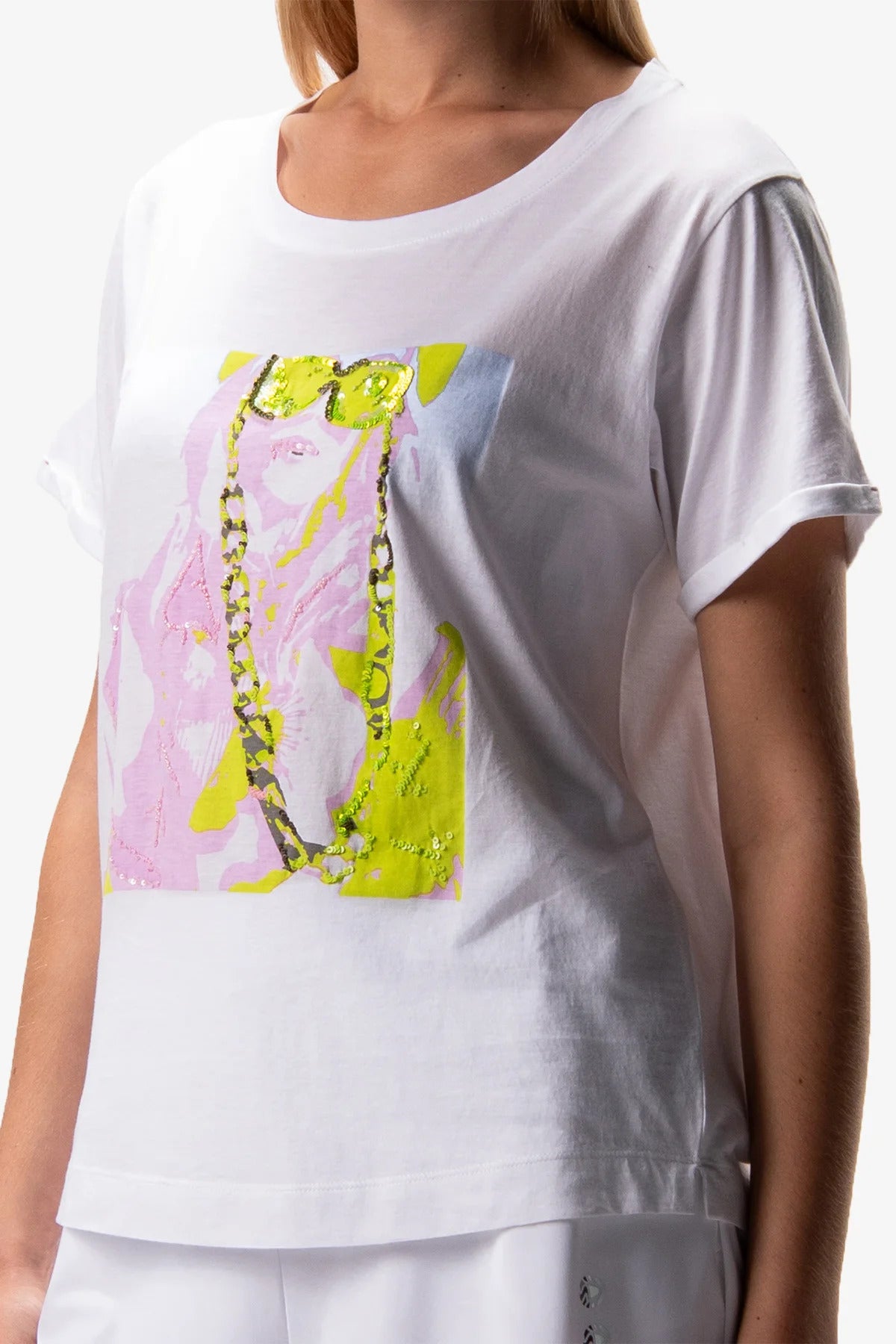 Printed T-shirt with Sequins