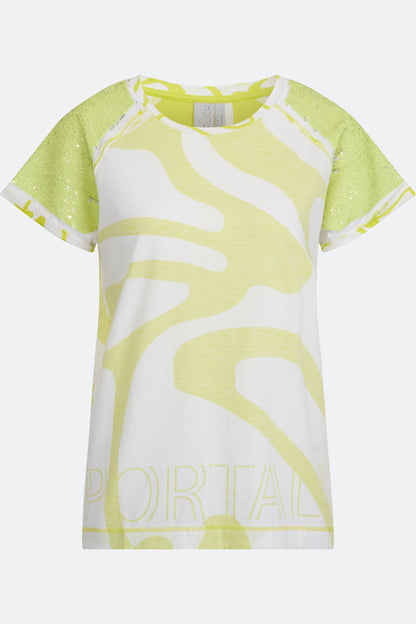 Printed Short-sleeved T-shirt with Sequins