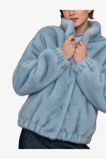 Plush Jacket with Stand-up Collar