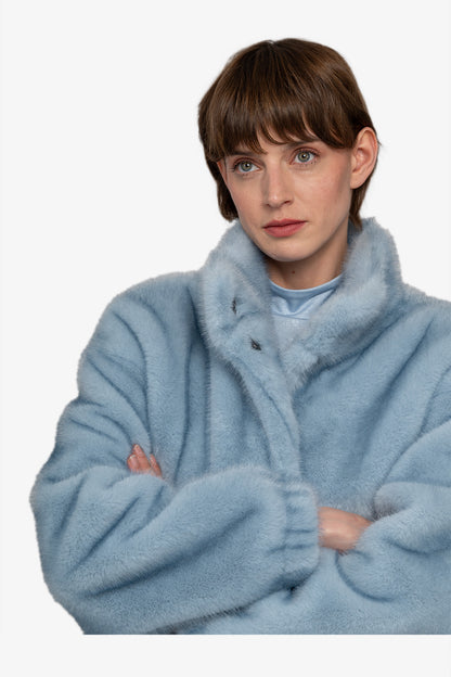 Plush Jacket with Stand-up Collar