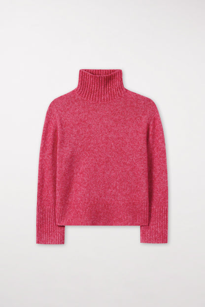 Turtleneck Sweater with a melange effect