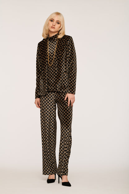 The Chain Printed Velvet Suit Jacket