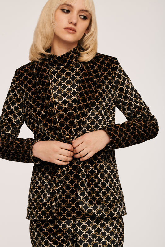 The Chain Printed Velvet Suit Jacket