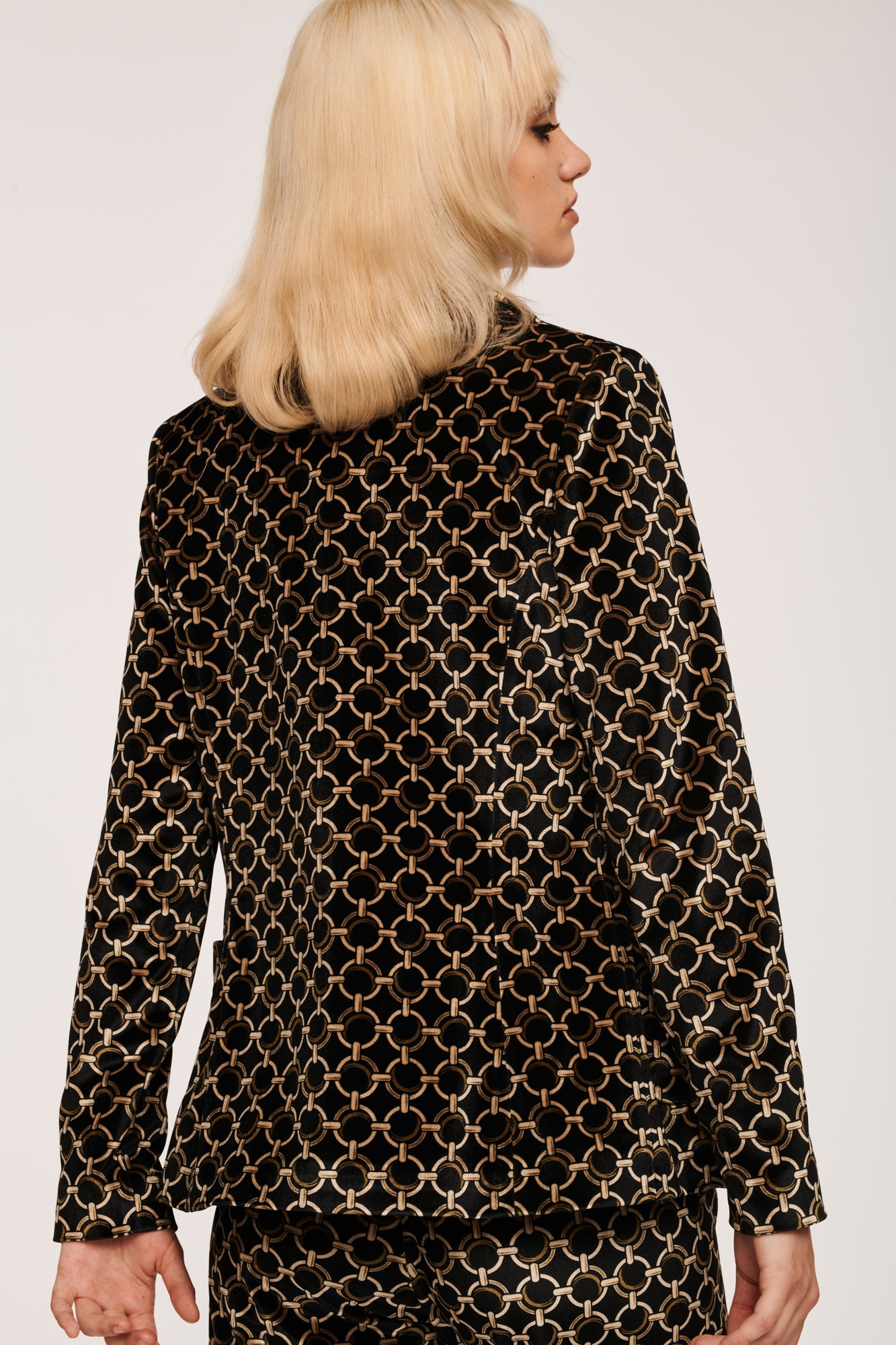 The Chain Printed Velvet Suit Jacket