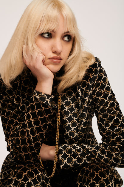 The Chain Printed Velvet Suit Jacket