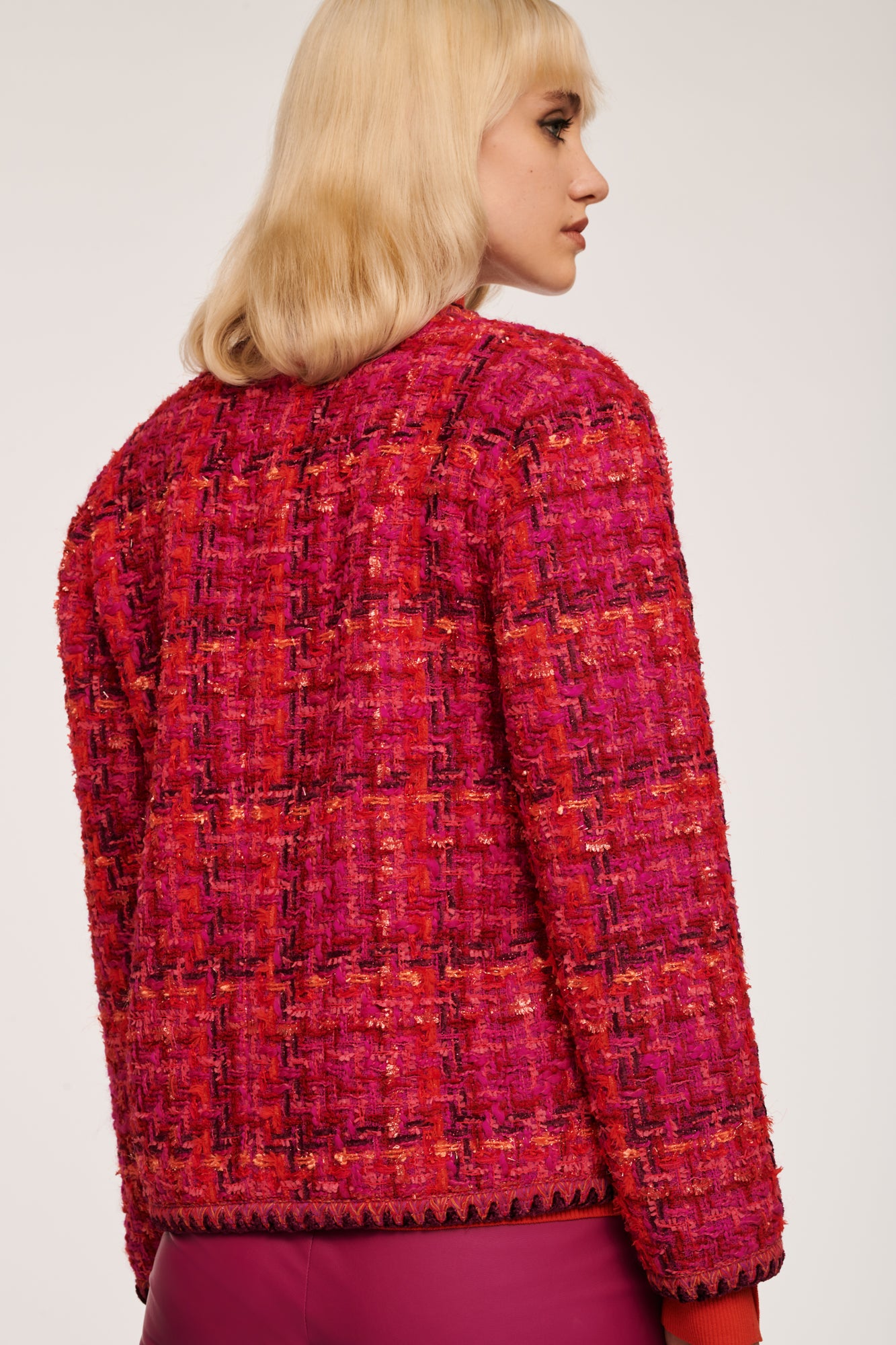 Weaving Edging Tweed Jacket