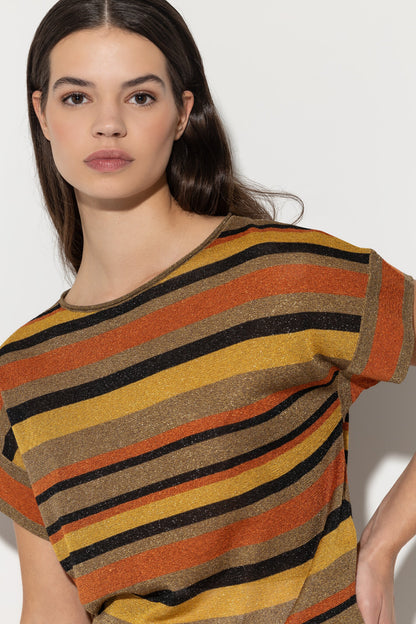 Striped Shirt with Sheen Effect