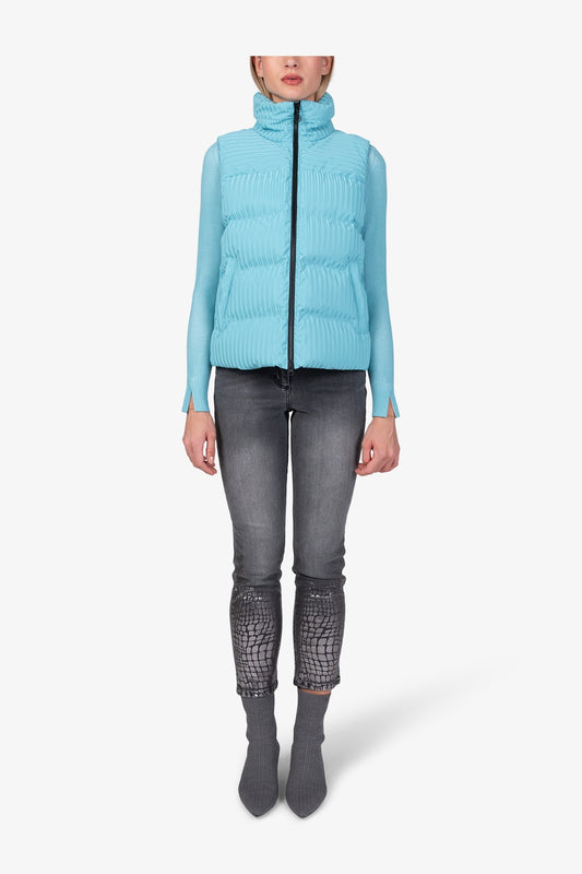 暗條紋羽絨馬甲