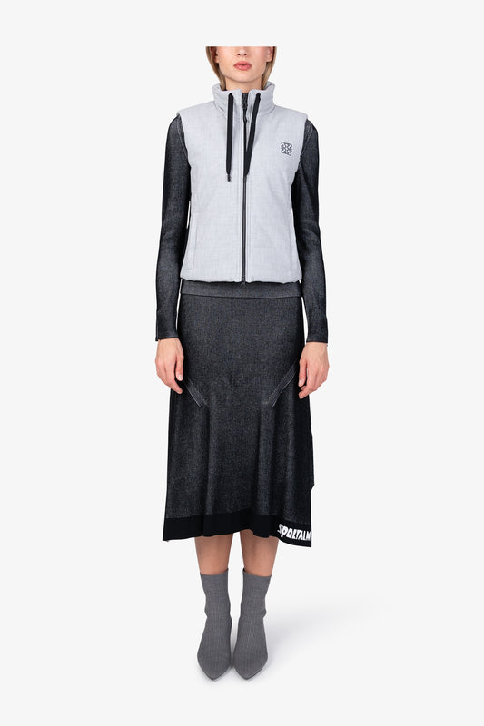 抽繩立領拉鏈絎縫夾克