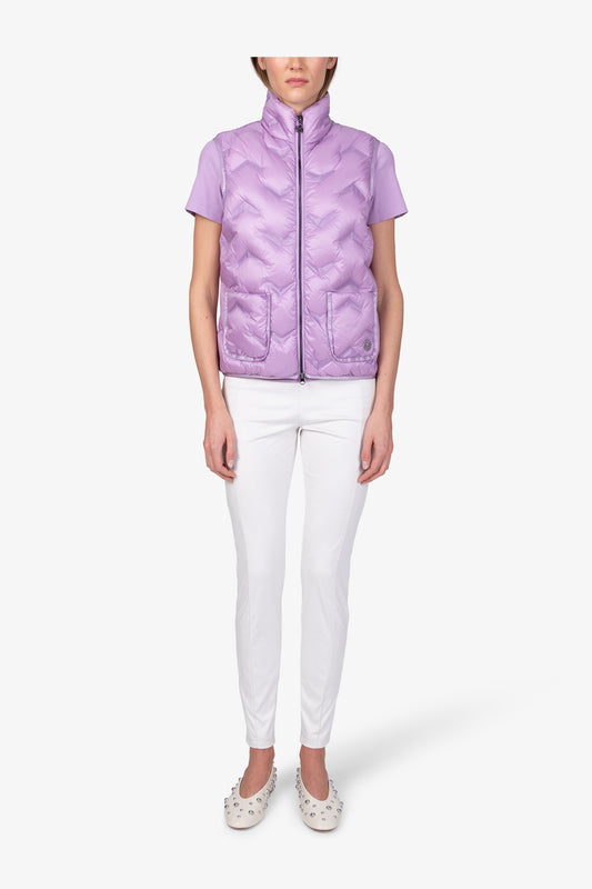 鋸齒壓花立領羽絨馬甲