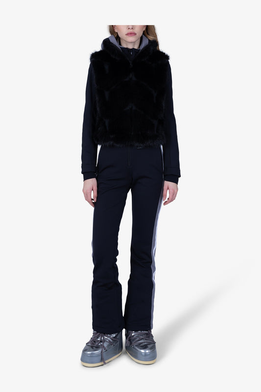 仿兔毛高領馬甲