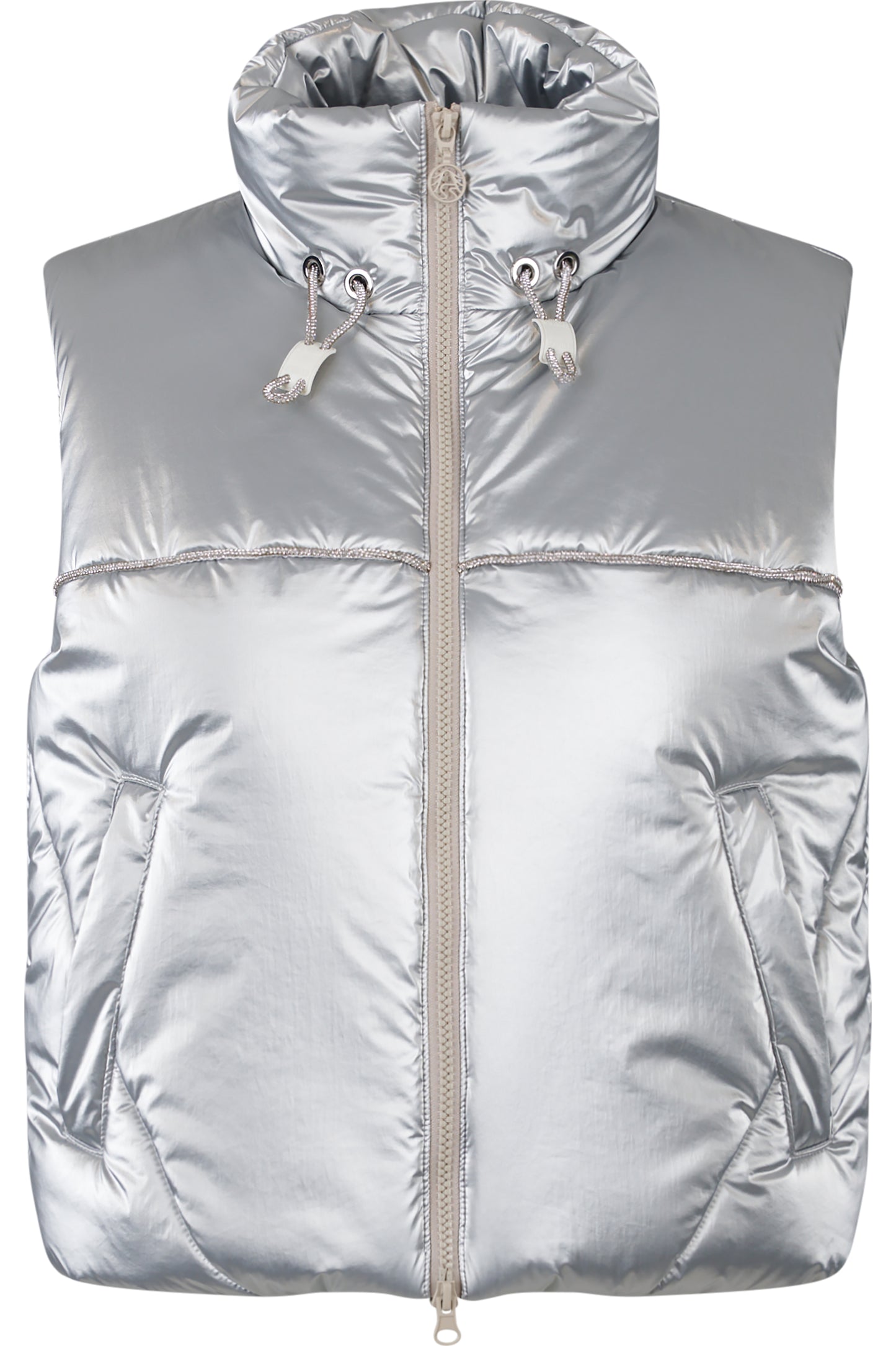 Cropped Waistcoat with Rhinestone Band