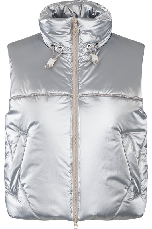 Cropped Waistcoat with Rhinestone Band