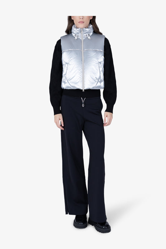 水鑽飾邊抽繩立領棉夾克