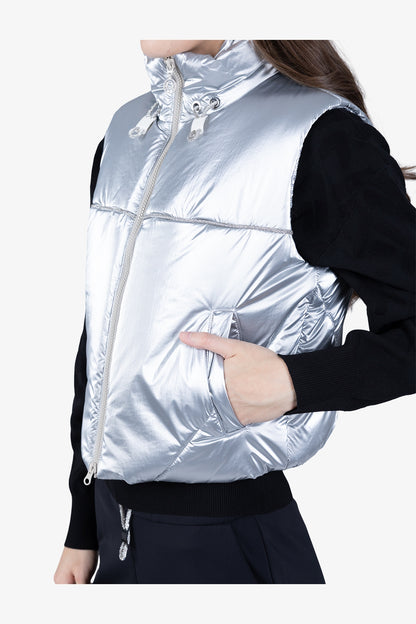 Cropped Waistcoat with Rhinestone Band