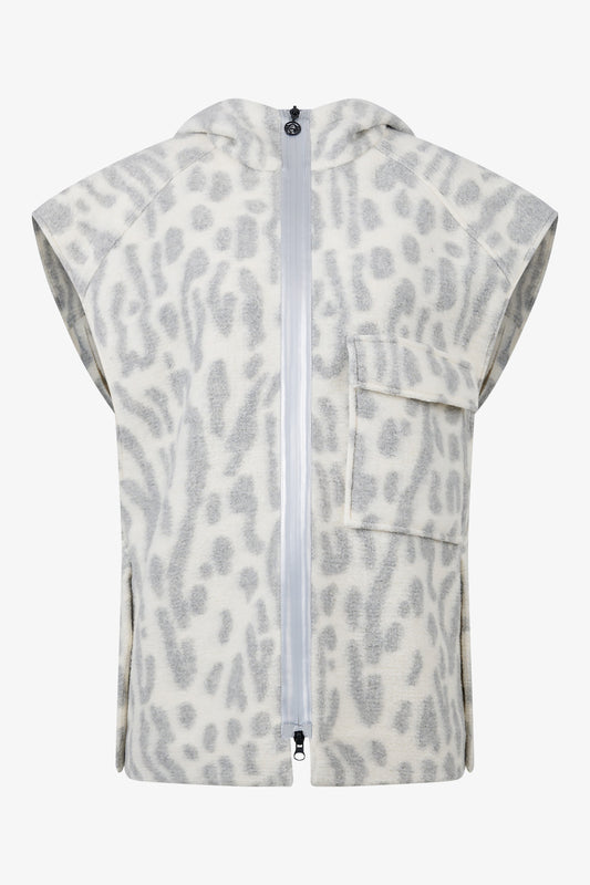 Trendy Wool Waistcoat with Leopard Print