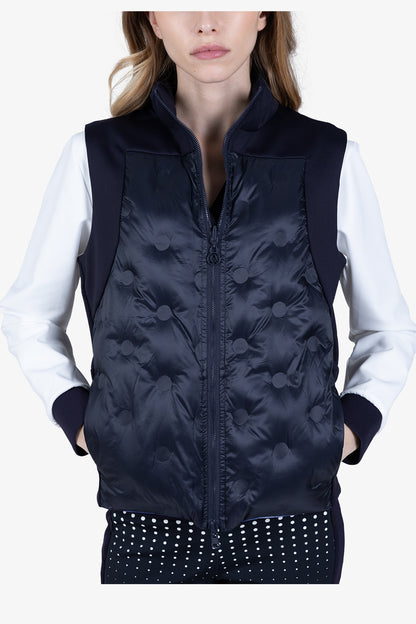 拉鏈立領拼接絎縫馬甲