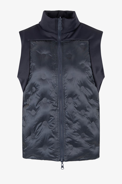 拉鏈立領拼接絎縫馬甲